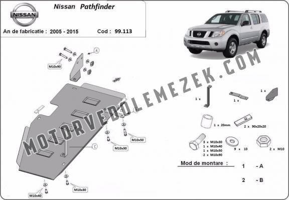 Steel fuel tank skid plate  for Nissan Pathfinder R51