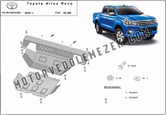 Acél motor, hütő védőlemez Toyota Hilux Revo