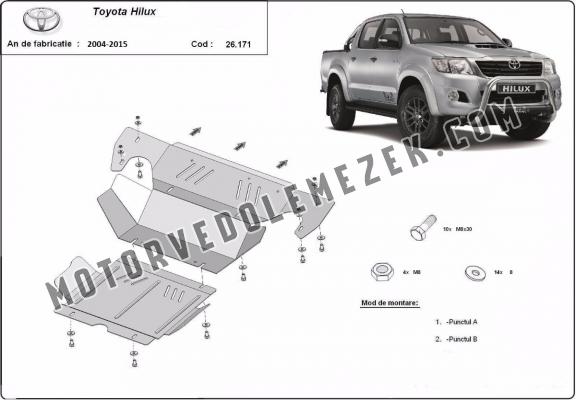 Acél motor, hütő védőlemez Toyota Hilux