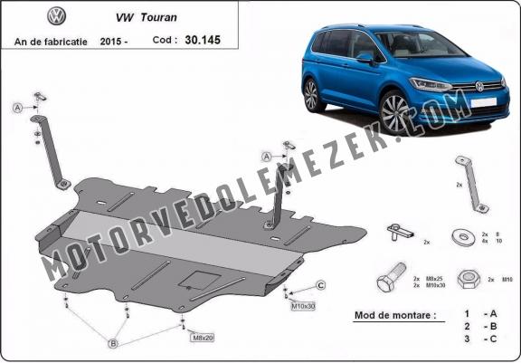 Acél motor, kapcsolószekrény, hütő védőlemez VW Touran