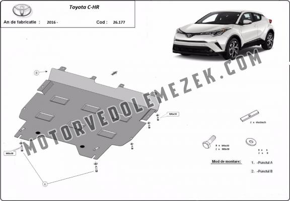 Acél motor, kapcsolószekrény, hütő védőlemez Toyota C-HR