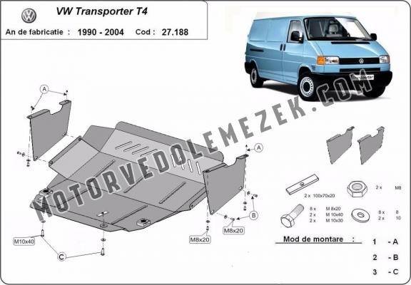 Acél motor, kapcsolószekrény védőlemez VW Transporter T4