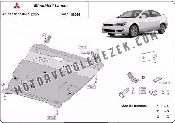 Acél motor, kapcsolószekrény védőlemez Mitsubishi Lancer