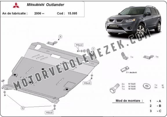 Acél kapcsolószekrény, hütő védőlemez  Mitsubishi Outlander