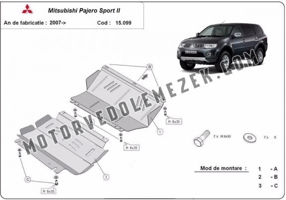 Acél motor, hütő védőlemez Mitsubishi Pajero Sport 2