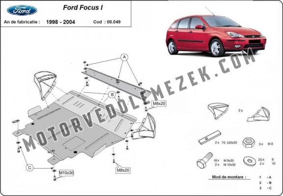 Acél motor, sebbeségváltó, hütő, első lökhárító védőlemez Ford Focus 1