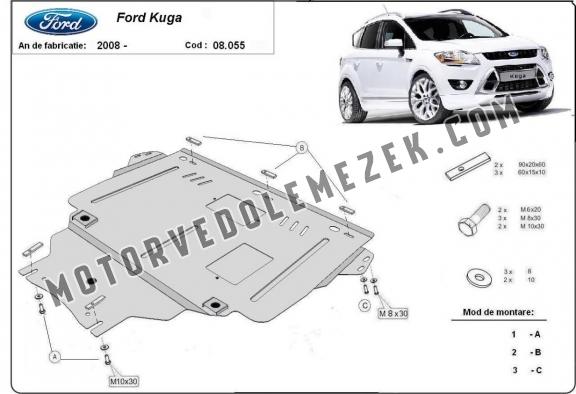 Acél motor, kapcsolószekrény, hütő védőlemez Ford Kuga
