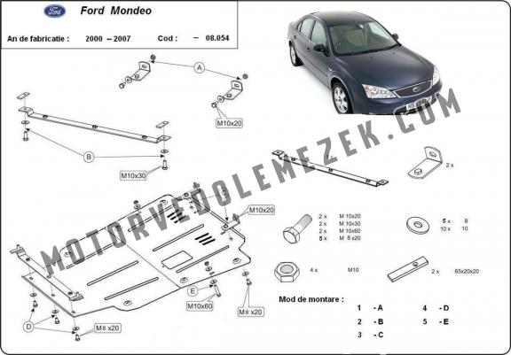 Steel skid plate for Ford Mondeo 3