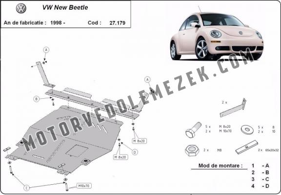 Acél motor, kapcsolószekrény védőlemez Volkswagen New Beetle