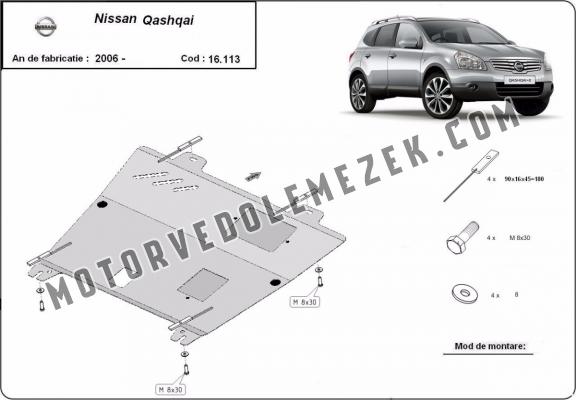 Acél motor, kapcsolószekrény, hütő védőlemez Nissan Qashqai J10