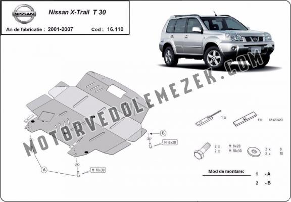 Acél motor, kapcsolószekrény, hütő védőlemez Nissan X-Trail T30