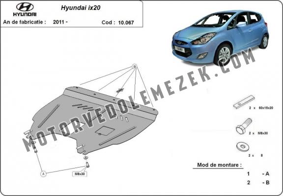 Acél motor, kapcsolószekrény védőlemez Hyundai ix20