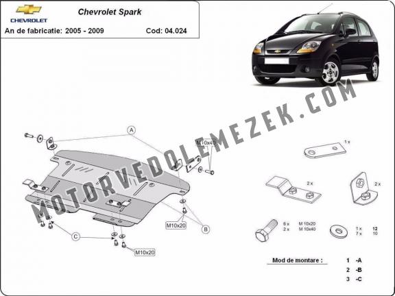 Acél motor, kapcsolószekrény, hütő védőlemez Chevrolet Spark