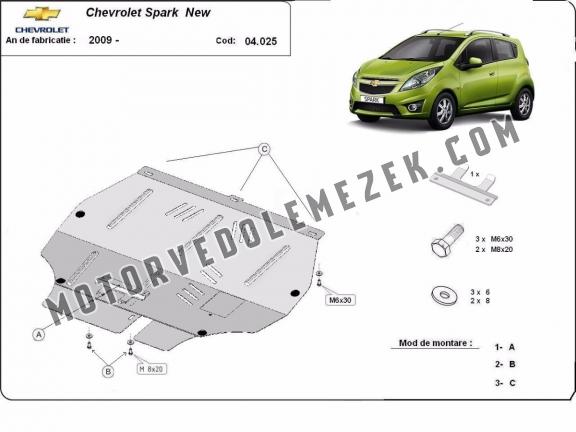 Acél motor, kapcsolószekrény, hütő védőlemez Chevrolet Spark