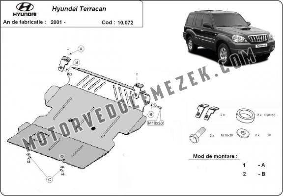 Acél motor, hütő védőlemez Hyundai Terracan