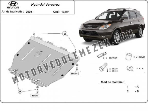 Acél motor, kapcsolószekrény védőlemez Hyundai Veracruz