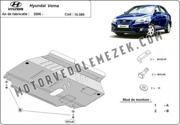 Acél motor, kapcsolószekrény védőlemez Hyundai Verna