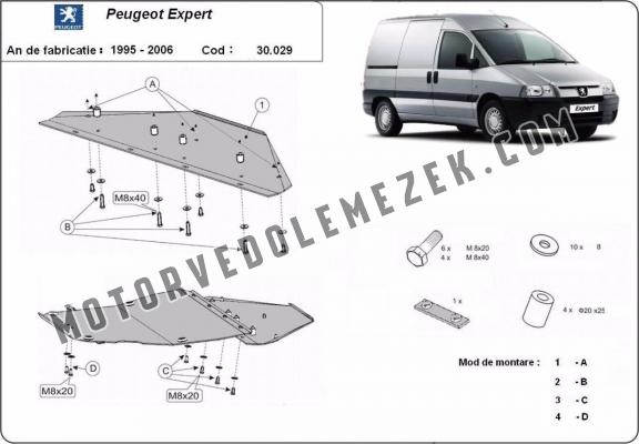 Acél motor, kapcsolószekrény, hütő védőlemez Peugeot Expert