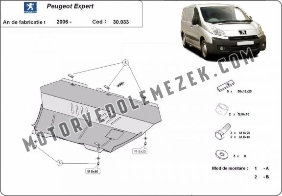Acél motor, kapcsolószekrény, hütő védőlemez Peugeot Expert