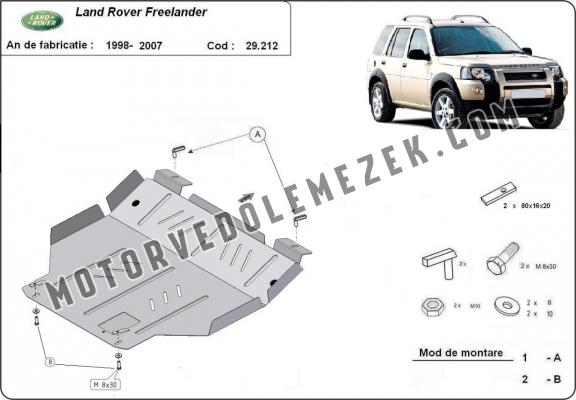 Acél motor, kapcsolószekrény védőlemez Land Rover Freelander