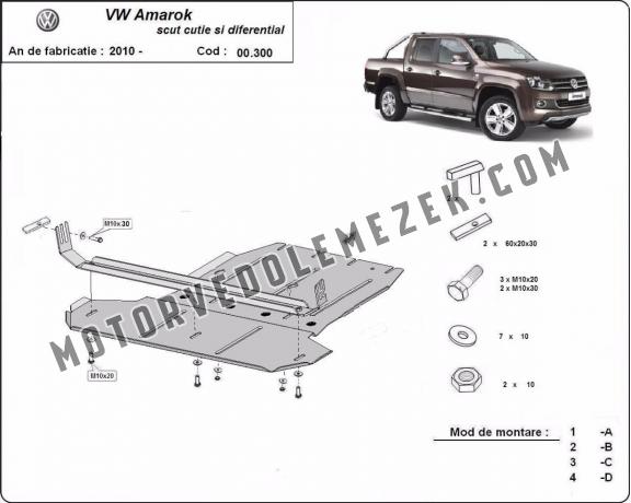 Acél kapcsolószekrény, differenciálmű védőlemez Volkswagen Amarok