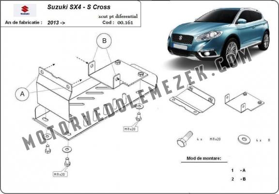 Acél differenciálmű védőlemez Suzuki S-Cross - 4WD