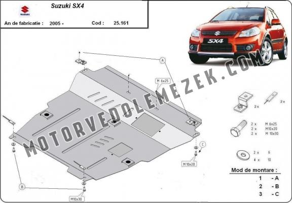 Acél motor, kapcsolószekrény védőlemez Suzuki SX 4