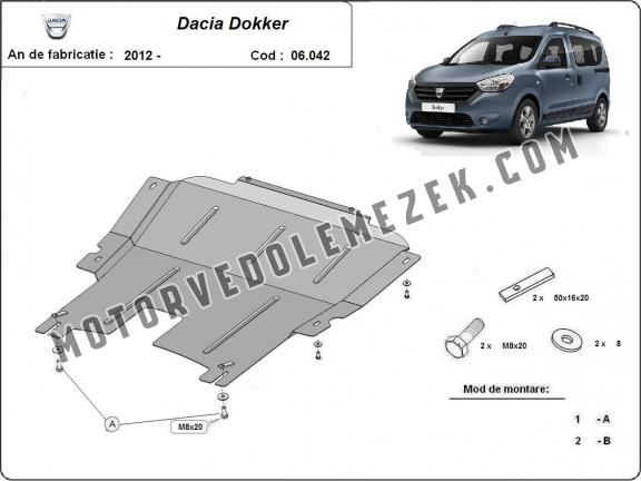 Acél motor, kapcsolószekrény védőlemez Dacia Dokker