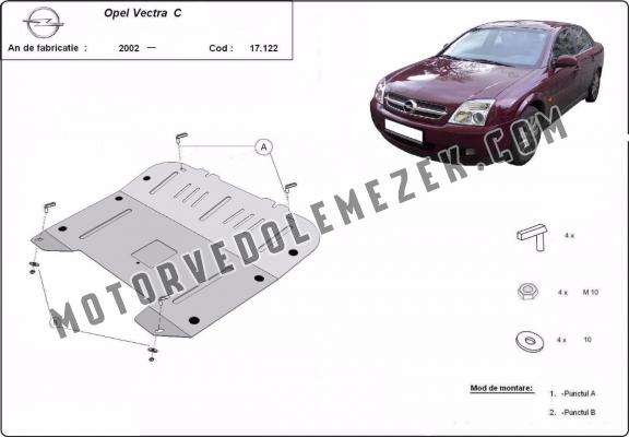 Acél motor, kapcsolószekrény, hütő védőlemez Opel Vectra C