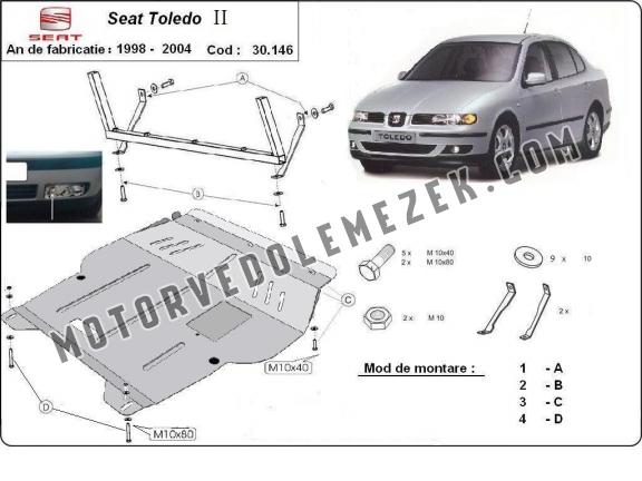 Acél motor, sebbeségváltó, hütő, első lökhárító védőlemez Seat Toledo 2