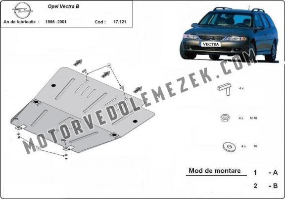 Acél motor, kapcsolószekrény, hütő védőlemez Opel Vectra B