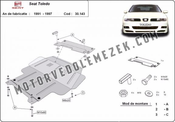 Acél motor, sebbeségváltó, hütő, első lökhárító védőlemez Seat Toledo 1