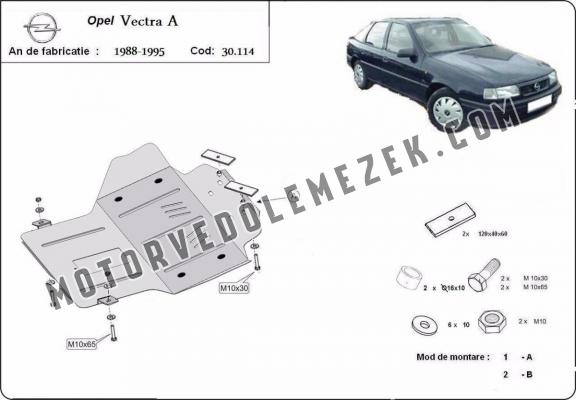 Acél motor, sebbeségváltó, hütő, első lökhárító védőlemez Opel Vectra A