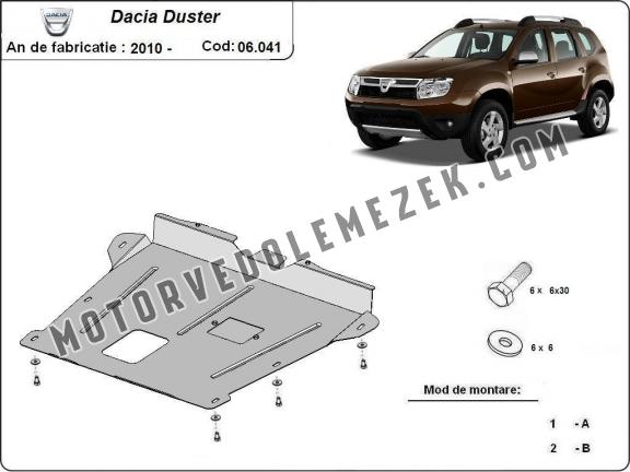 Acél motor, kapcsolószekrény védőlemez Dacia Duster