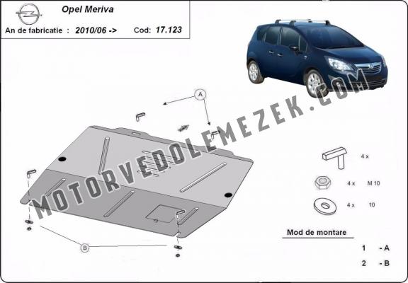 Acél motor, kapcsolószekrény védőlemez Opel Meriva B 
