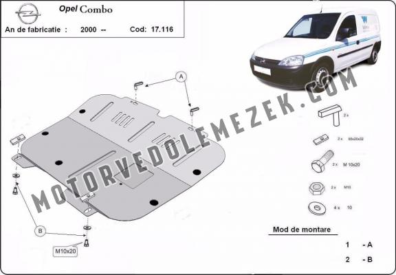 Acél motor, kapcsolószekrény, hütő védőlemez Opel Combo C 