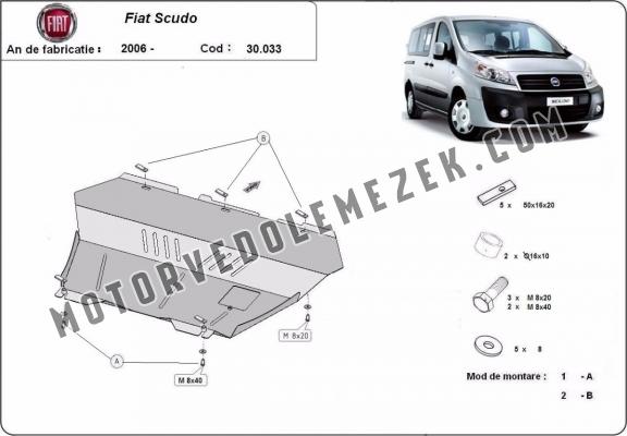 Acél motor, kapcsolószekrény, hütő védőlemez Fiat Scudo