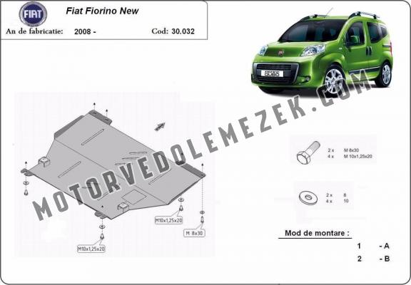 Acél motor, kapcsolószekrény, hütő védőlemez Fiat Fiorino