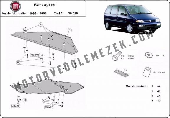 Steel skid plate for Fiat Ulysse