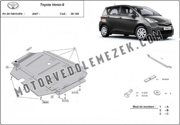 Acél motor, kapcsolószekrény védőlemez Toyota Verso