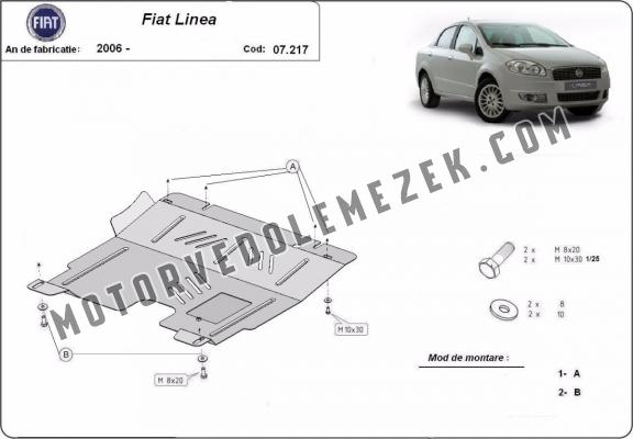Acél motor, kapcsolószekrény, hütő védőlemez Fiat Linea