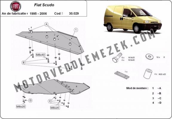Acél motor, kapcsolószekrény, hütő védőlemez Fiat Scudo