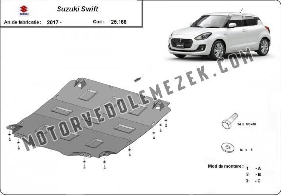 Acél motor, kapcsolószekrény védőlemez Suzuki Swift