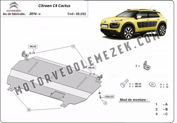 Acél motor, kapcsolószekrény, hütő védőlemez Citroen C4 Cactus