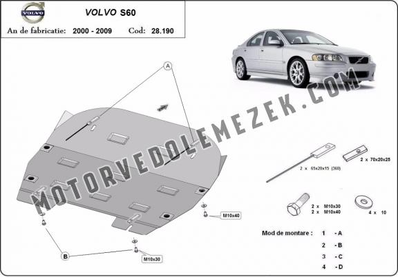 Acél motor, kapcsolószekrény, hütő védőlemez Volvo S60