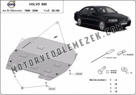 Acél motor, kapcsolószekrény, hütő védőlemez Volvo S80