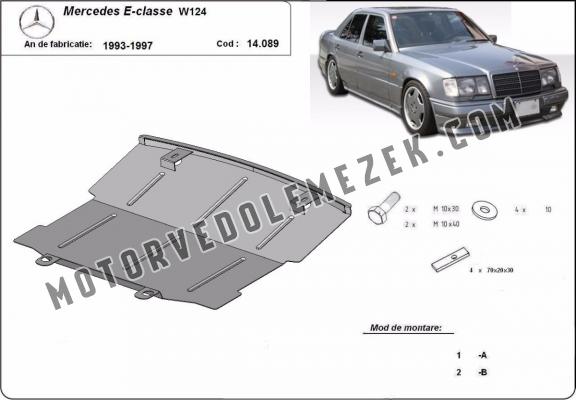Acél motor, hütő védőlemez Mercedes E-Classe W124