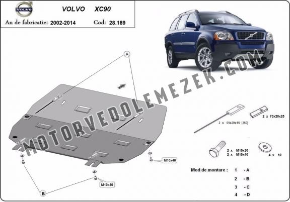 Acél motor, kapcsolószekrény, hütő védőlemez Volvo XC90