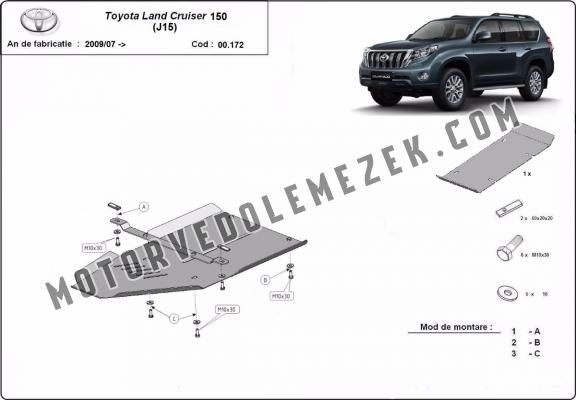 Acél kapcsolószekrény védőlemez Toyota Land Cruiser 150