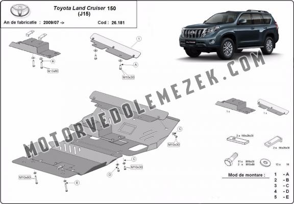 Acél motor, hütő védőlemez Toyota Land Cruiser 150